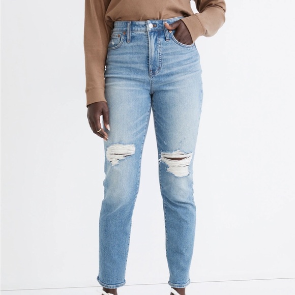 Madewell Women's Light Blue Distressed Jeans - Picture 1 of 8